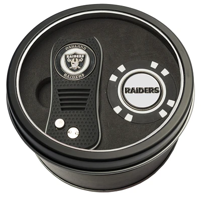 Las Vegas Raiders Divot Tool & Golf Chip Personalized Tin Gift Set