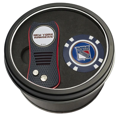 New York Rangers Divot Tool & Golf Chip Personalized Tin Gift Set