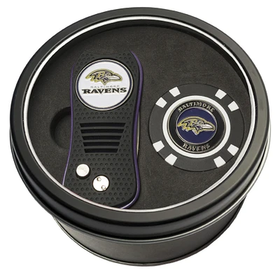 Baltimore Ravens Divot Tool & Golf Chip Personalized Tin Gift Set