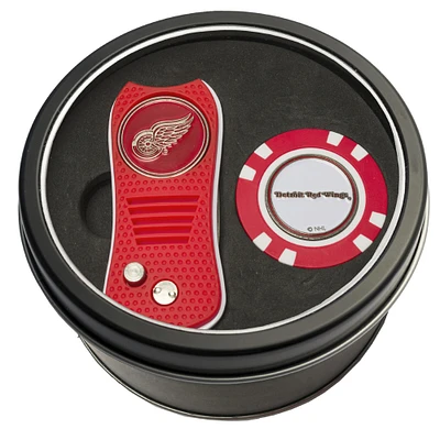 Detroit Red Wings Divot Tool & Golf Chip Personalized Tin Gift Set