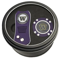 Washington Huskies Divot Tool & Golf Chip Personalized Tin Gift Set