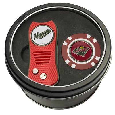 Minnesota Wild Divot Tool & Golf Chip Personalized Tin Gift Set