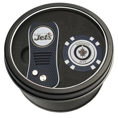 Winnipeg Jets Divot Tool & Golf Chip Personalized Tin Gift Set