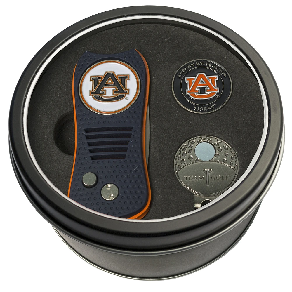 Auburn Tigers Divot Tool Ball Marker & Cap Clip Personalized Tin Gift Set