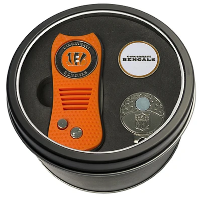 Cincinnati Bengals Divot Tool Ball Marker & Cap Clip Personalized Tin Gift Set