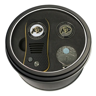 Colorado Buffaloes Divot Tool Ball Marker & Cap Clip Personalized Tin Gift Set