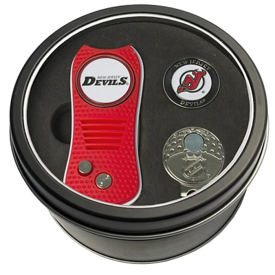 New Jersey Devils Divot Tool Ball Marker & Cap Clip Personalized Tin Gift Set