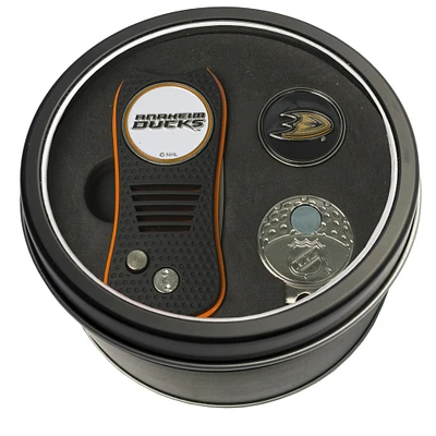 Anaheim Ducks Divot Tool Ball Marker & Cap Clip Personalized Tin Gift Set