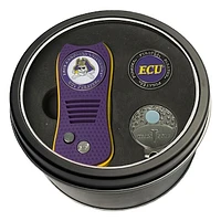ECU Pirates Divot Tool Ball Marker & Cap Clip Personalized Tin Gift Set