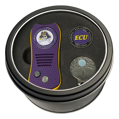 ECU Pirates Divot Tool Ball Marker & Cap Clip Personalized Tin Gift Set