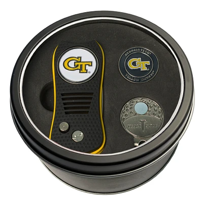 Georgia Tech Yellow Jackets Divot Tool Ball Marker & Cap Clip Personalized Tin Gift Set