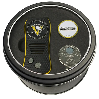 Pittsburgh Penguins Divot Tool Ball Marker & Cap Clip Personalized Tin Gift Set