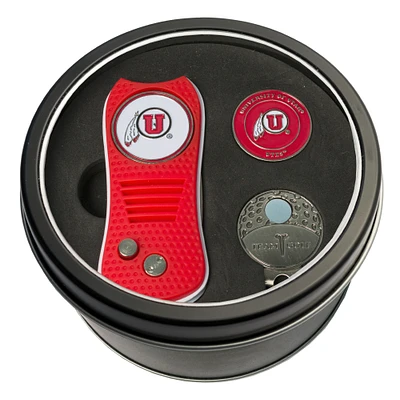 Utah Utes Divot Tool Ball Marker & Cap Clip Personalized Tin Gift Set