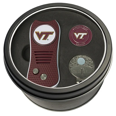 Virginia Tech Hokies Divot Tool Ball Marker & Cap Clip Personalized Tin Gift Set
