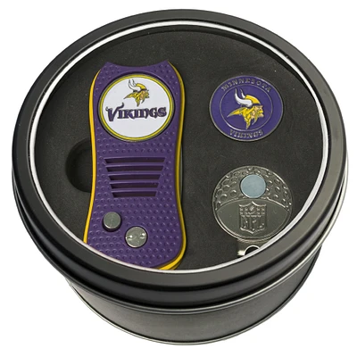 Minnesota Vikings Divot Tool Ball Marker & Cap Clip Personalized Tin Gift Set
