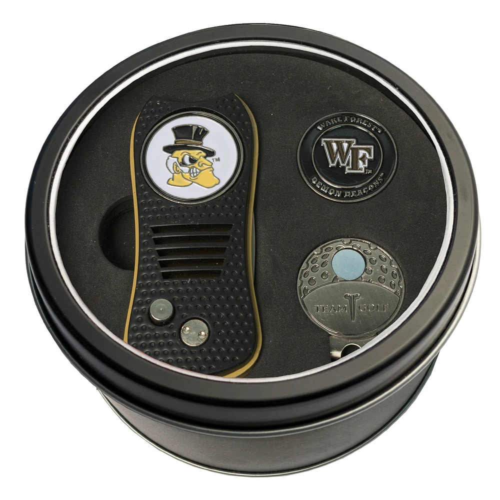 Wake Forest Demon Deacons Divot Tool Ball Marker & Cap Clip Personalized Tin Gift Set
