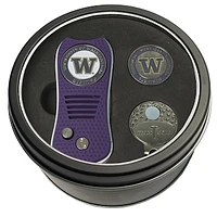 Washington Huskies Divot Tool Ball Marker & Cap Clip Personalized Tin Gift Set
