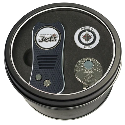 Winnipeg Jets Divot Tool Ball Marker & Cap Clip Personalized Tin Gift Set