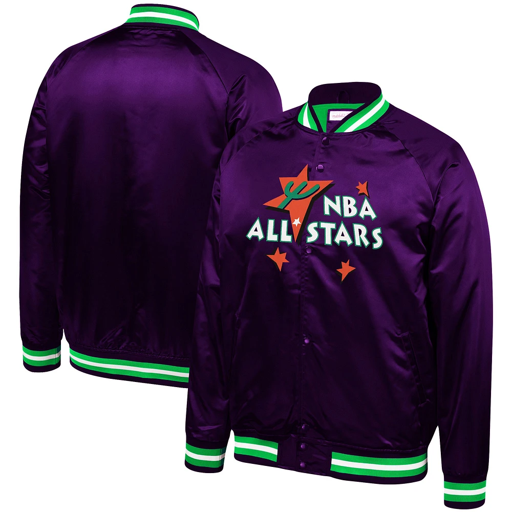 Men's Mitchell & Ness Purple 1995 NBA All-Star Game Lightweight Satin Full-Snap Jacket