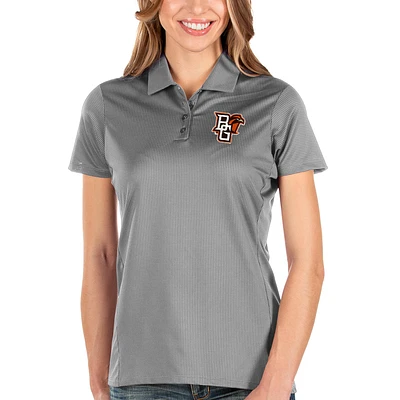 Women's Antigua Charcoal Bowling Green St. Falcons Balance Polo