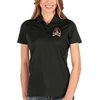 Women's Antigua Black ECU Pirates Balance Polo