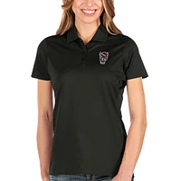 Women's Antigua Black NC State Wolfpack Balance Polo