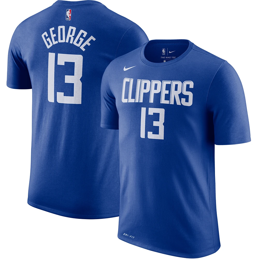 Men's Nike Paul George Royal LA Clippers 2019/2020 Name & Number Performance T-Shirt