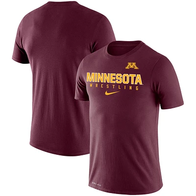 Men's Nike Maroon Minnesota Golden Gophers Wrestling Legend Slim Fit Performance T-Shirt