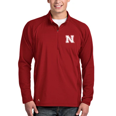 Men's Antigua Scarlet Nebraska Huskers Sonar Quarter-Zip Pullover Jacket