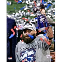 Julian Edelman New England Patriots Autographed 8" x 10" Super Bowl LIII with Trophy Photograph