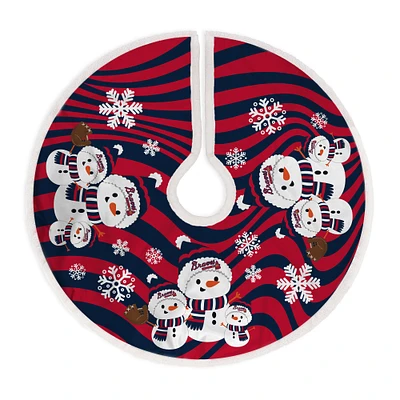 Atlanta Braves Snowman Sherpa Christmas Tree Skirt