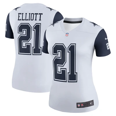 Women's Nike Ezekiel Elliott White Dallas Cowboys Color Rush Legend Player Player Performance Top