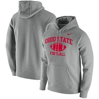 Men's Nike Heathered Gray Ohio State Buckeyes Retro Football Club Fleece Pullover Hoodie