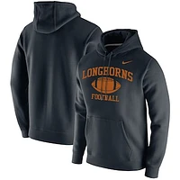 Men's Nike Black Texas Longhorns Retro Football Club Fleece Pullover Hoodie