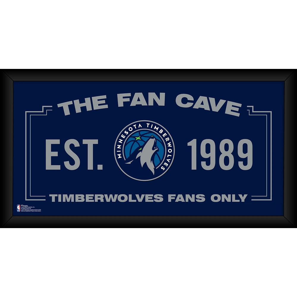 Minnesota Timberwolves Framed 10" x 20" Fan Cave Collage