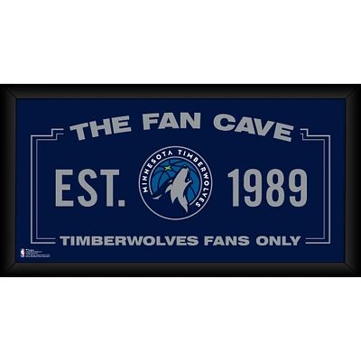 Minnesota Timberwolves Framed 10" x 20" Fan Cave Collage