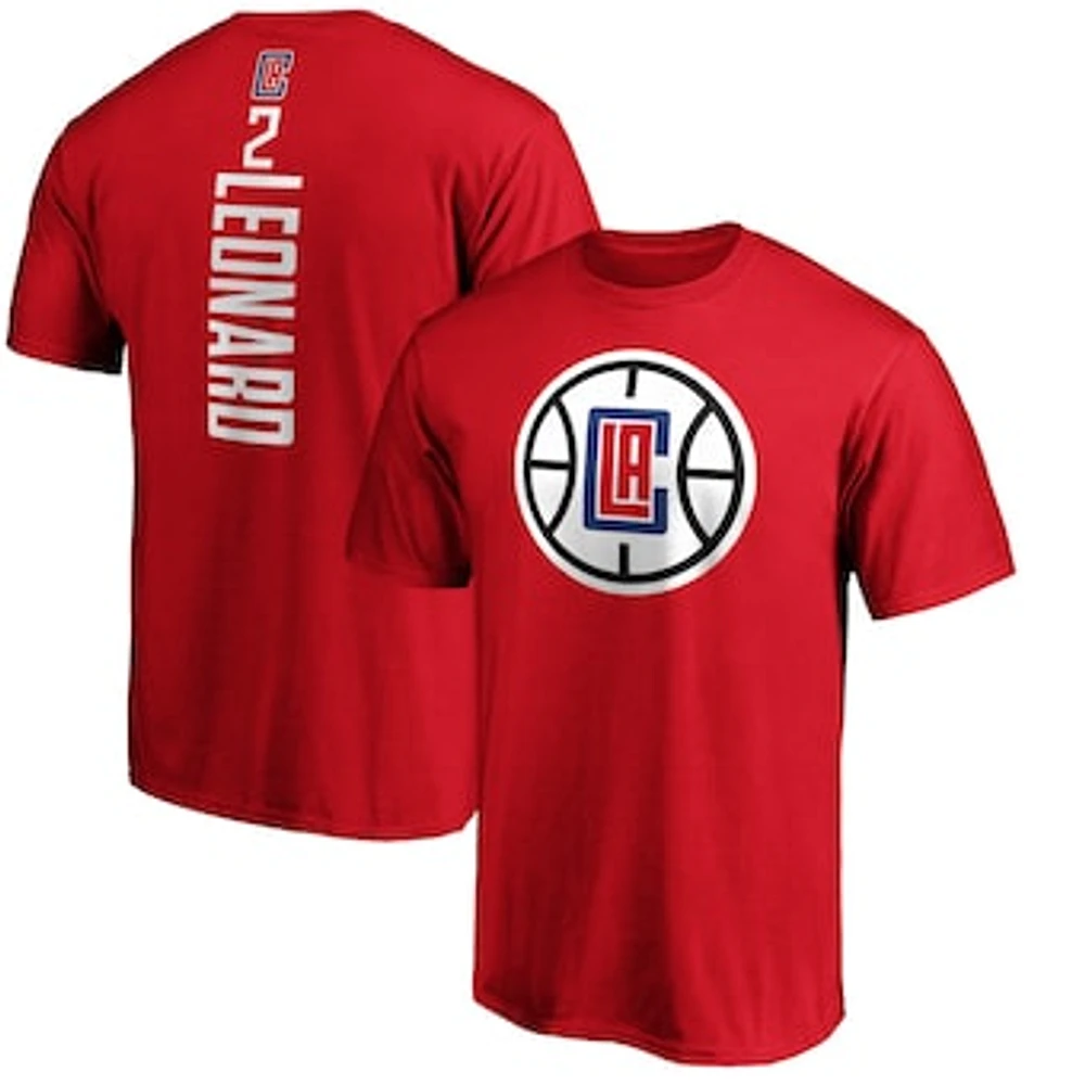 Men's Fanatics Kawhi Leonard Red LA Clippers Team Playmaker Name & Number T-Shirt