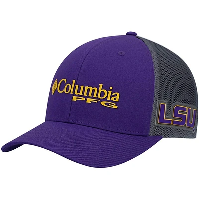 Men's Columbia Purple LSU Tigers PFG Snapback Adjustable Hat