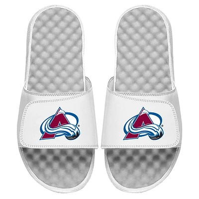 Youth ISlide White Colorado Avalanche Primary Logo Slide Sandals