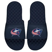 Youth ISlide Navy Columbus Blue Jackets Primary Logo Slide Sandals