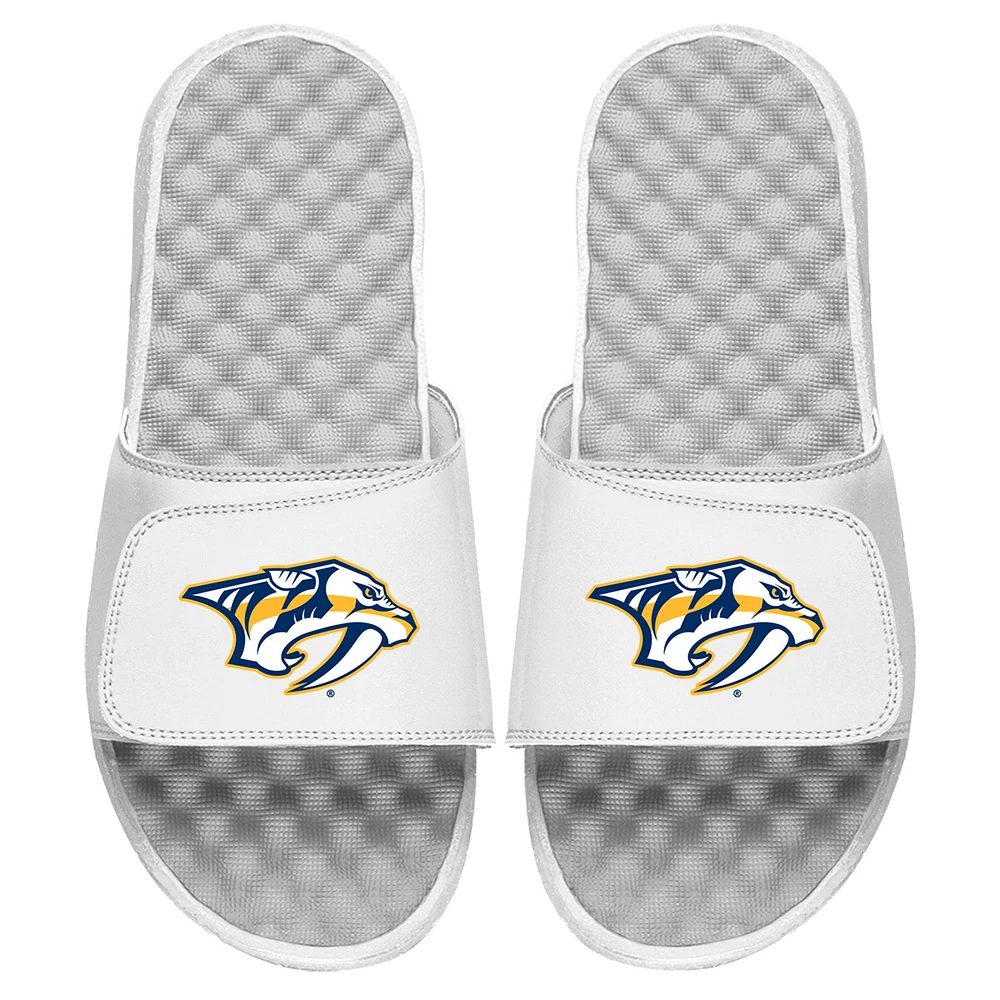 Youth ISlide White Nashville Predators Primary Logo Slide Sandals