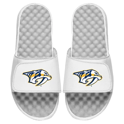 Youth ISlide White Nashville Predators Primary Logo Slide Sandals