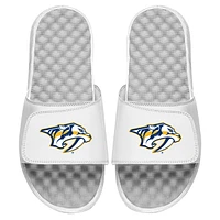 Youth ISlide White Nashville Predators Primary Logo Slide Sandals