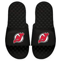 Youth ISlide Black New Jersey Devils Primary Logo Slide Sandals