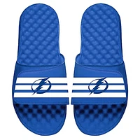 Men's ISlide Royal Tampa Bay Lightning Stripe Logo Slide Sandals