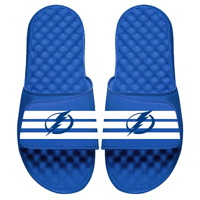 Men's ISlide Royal Tampa Bay Lightning Stripe Logo Slide Sandals