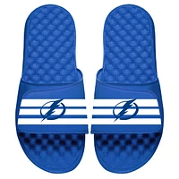 Men's ISlide Royal Tampa Bay Lightning Stripe Logo Slide Sandals