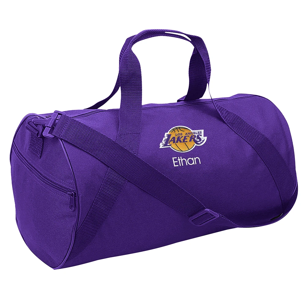 Youth Purple Los Angeles Lakers Personalized Duffle Bag
