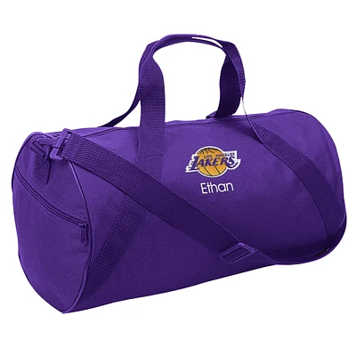 Youth Purple Los Angeles Lakers Personalized Duffle Bag