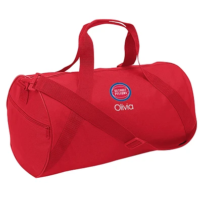 Youth Red Detroit Pistons Personalized Duffle Bag